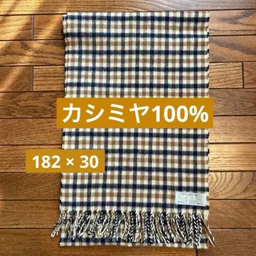 아쿠아 스큐텀 캐시미어 100% 체크 머플러