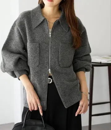 7,920엔 택 포함 미사용 새상품 디스코트 더블 지퍼 니트 자켓