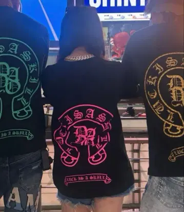 미즈키다요 Dayo 크롬 패턴 롱T 핑크 L 사이즈