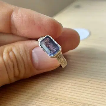 아이올라이트 선스톤과 실버 반지 15호