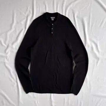 90s-00s Eddie Bauer cotton knit polo BLK