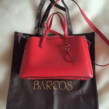 BARCOS 가죽 토트백 레드 새상품급