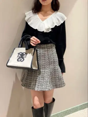 SNIDEL 트위드 미니 스커트 미사용