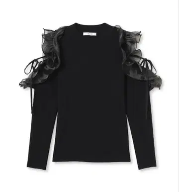 미사용 새상품 SNIDEL 프릴 슬리브 니트 풀오버 블랙 스나이델