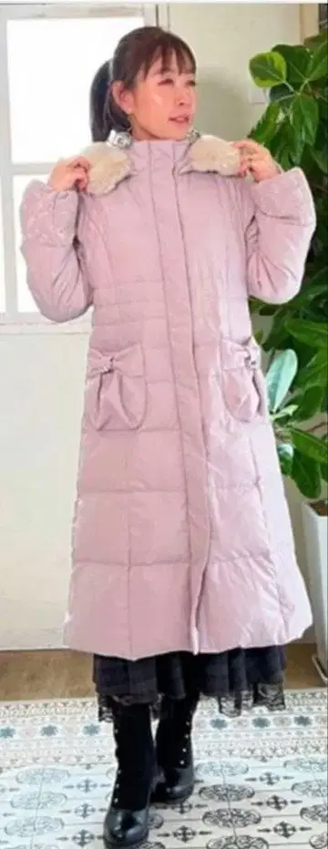 판매 종료 임박 리본 포켓 다운 코트 axesfemme