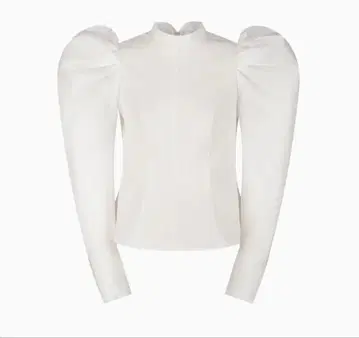 bibiy. 화이트 퍼프 슬리브 셔츠