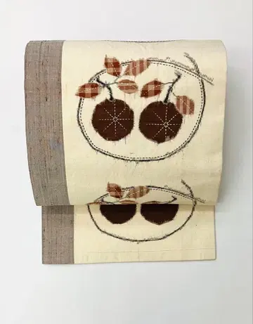 나고야 오비 미사용 약간의 데미지 있음 감 무늬