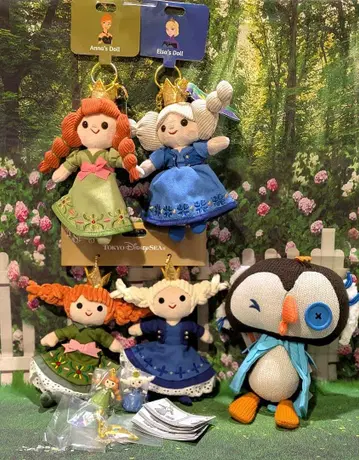 겨울왕국 봉제 인형 키체인 안나 엘사 사를요겐비요르겐 가챠