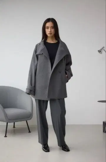 [ 미사용 새상품 ] moussy 체스터 코트 그레이