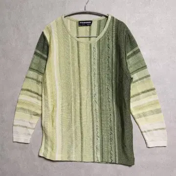 DINOVALIANO 독일제 총 패턴 디자인 니트 그린 그라데이션