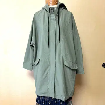 Oscope 올리브 그린 후드 부착 자켓 레인코트 S~L 사이즈