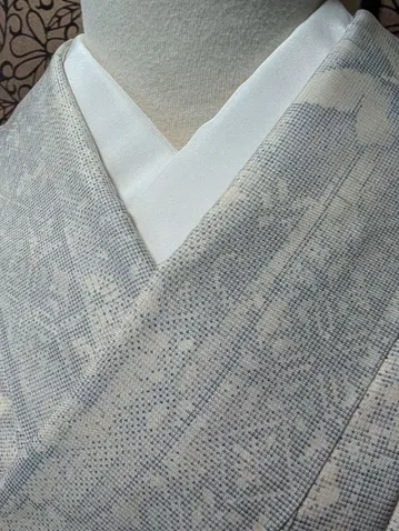 화이트 오시마 명주 이중 기모노 새상품급