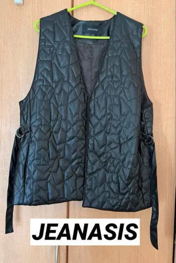 JEANASIS 블랙 퀼팅 베스트