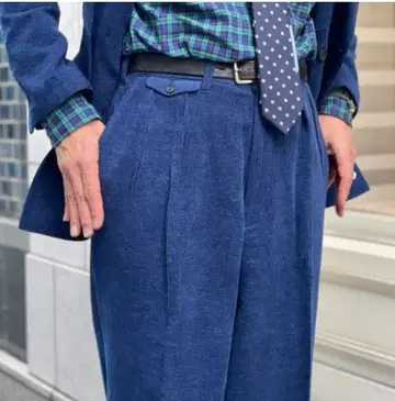 BEAMS+ 코튼 몰 2 플리츠 팬츠 코듀로이 조 트라우저