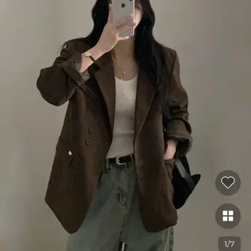 sugar powder 테일러드 자켓 브라운