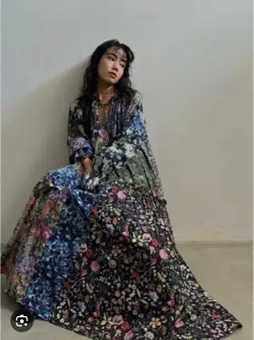 ameri LIBERTY PATCHWORK BLK DRESS