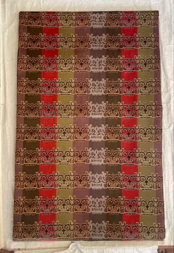 타츠무라 미술 직물 사자 물고기 문양 단자 새상품급