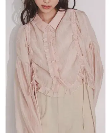 merry jenny 시어 드로스트 숏 블라우스