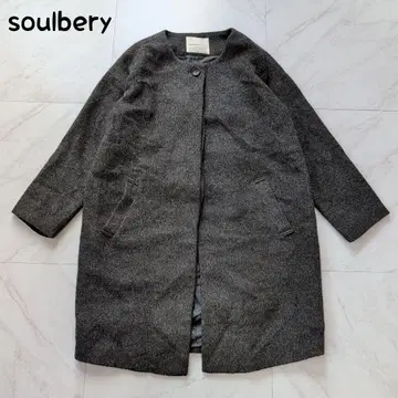 soulbery 노카라 코트 롱 코트 히요쿠 버튼