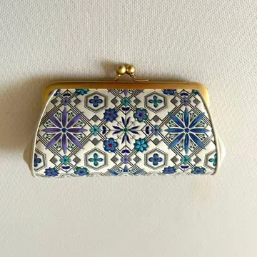 아사쿠사 문고 친자 가마구치 하나비시 블루 동전 지갑 코인 케이스 지갑