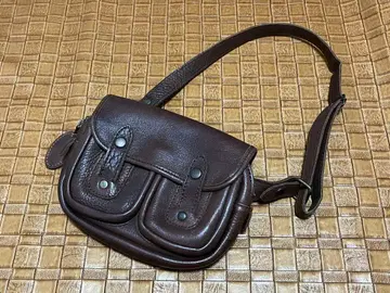 Takako 올 가죽 힙색 / 다크 브라운 천연 가죽 바디백