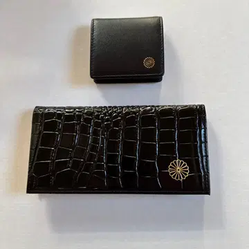 황거 지갑 코인 케이스 크로커다일풍 장지갑 블랙 블랙 미사용 새상품