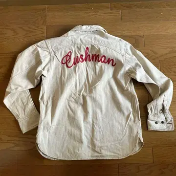 Cushman 자수 로고 긴팔 셔츠 화이트 쿠시맨