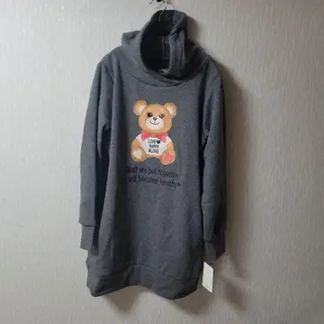 앤드러브 LOVE 메시지 속기모 베어 후드티, 새상품, 미사용