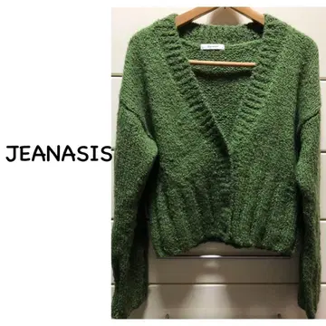 JEANASIS 울 혼방 니트 가디건 F 모스그린 지나시스