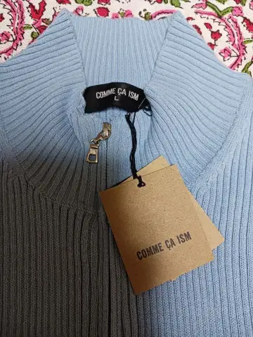 CAISMCOMME CA ISM 남성용 하프 지퍼 리브 니트 스웨터