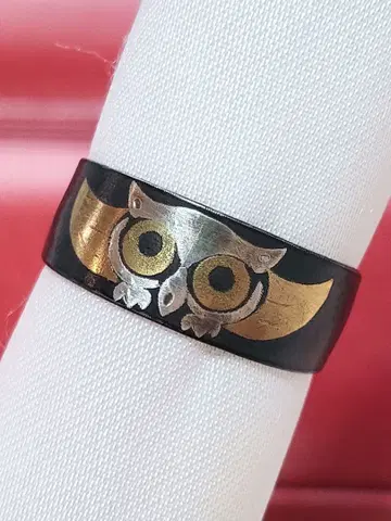 상감 부엉이 반지