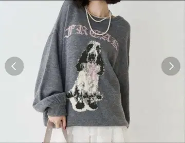 jouetie DOG 자카드 루즈 니트