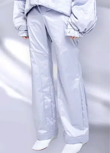 chloma 레그 버블 이지 팬츠 아쿠아 실버