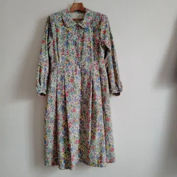 리버티 꽃무늬 코듀로이 긴팔 롱 원피스