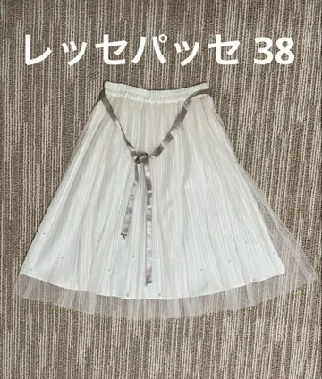 레스 빠세 플리츠 스커트 펄 장식