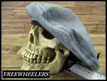 새상품 프리휠러스 Seale 핑 체크 가죽 파이핑 베레모