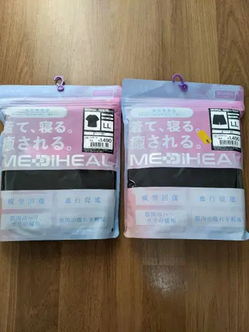 메디힐 여성용 룸웨어 LL 블랙 반팔 셔츠 & 하프 팬츠