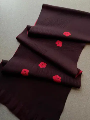 오비 장식 천 매실 다크 브라운