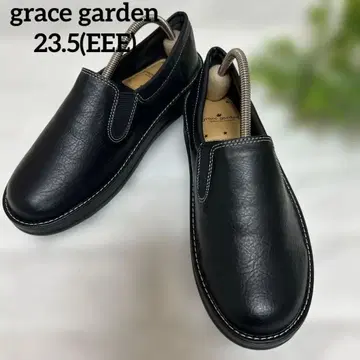 [새상품] grace garden 블랙 가죽 슬립온 23.5 (M)EEE