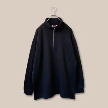 [ 해외 구제 의류 ] 하프 지퍼 맨투맨 블랙 얇은 소재