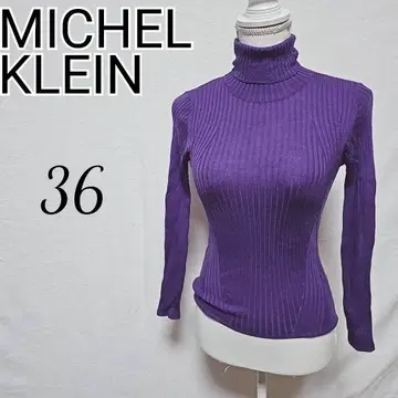 MICHEL KLEIN 퍼플 터틀넥 스웨터 36
