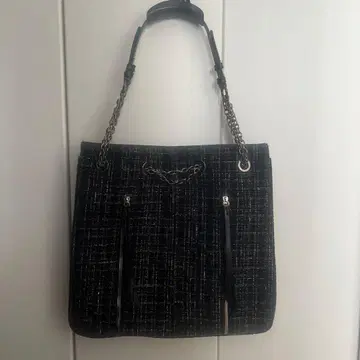 체인 버킷 백 트위드