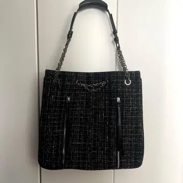 체인 버킷 백 트위드