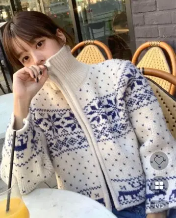 nugu 노르딕 무늬 울 혼방 스웨터