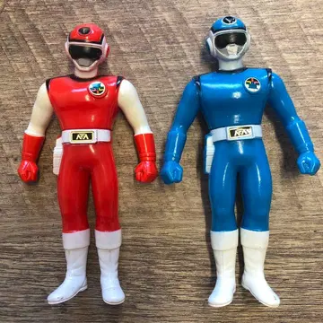 BANDAI 초신성 플래시맨 소프트 비닐 2체 세트 레드 블루