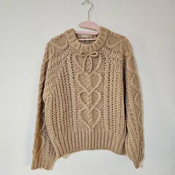 니트 하트 리본