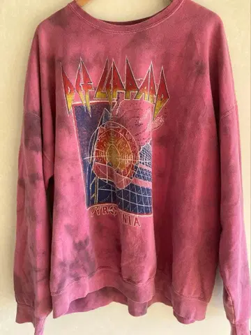 Def Leppard PYROMANIA 핑크 맨투맨