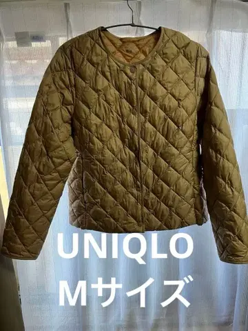 극극 새상품급 UNIQLO 퍼프 테크 퀼팅 자켓 카멜 M 사이즈