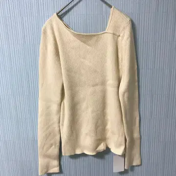 Louere 아지메 넥 스웨터 M 아이보리