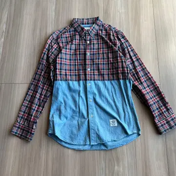 GENTLE MAN 체크 무늬 데님 셔츠